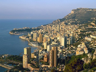 Vista aérea de Montecarlo, Mónaco.